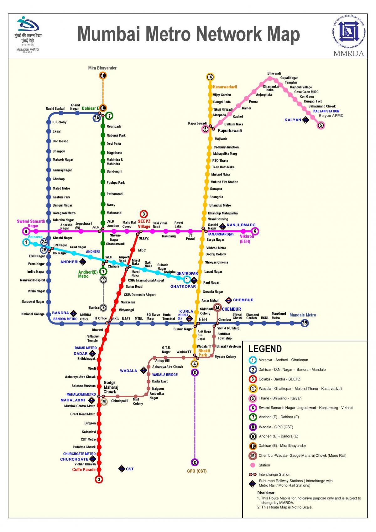 Mumbai metro mapa de rutes