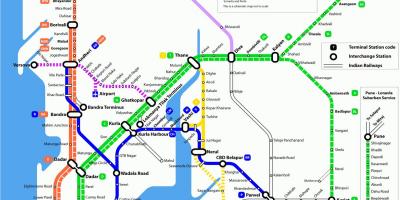 Mapa de Mumbai ferrocarril