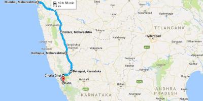 Mumbai a goa mapa de carreteres