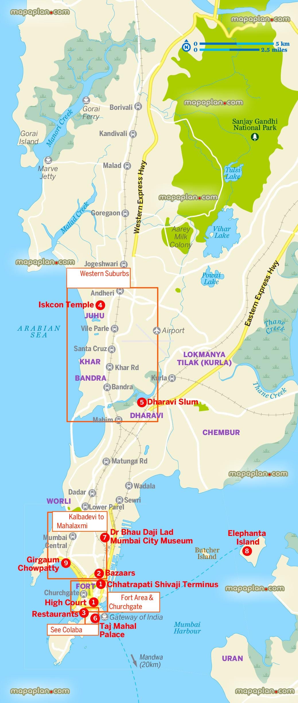 mapa de la gran Mumbai