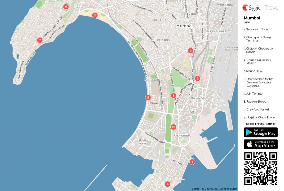 Mumbai atraccions mapa