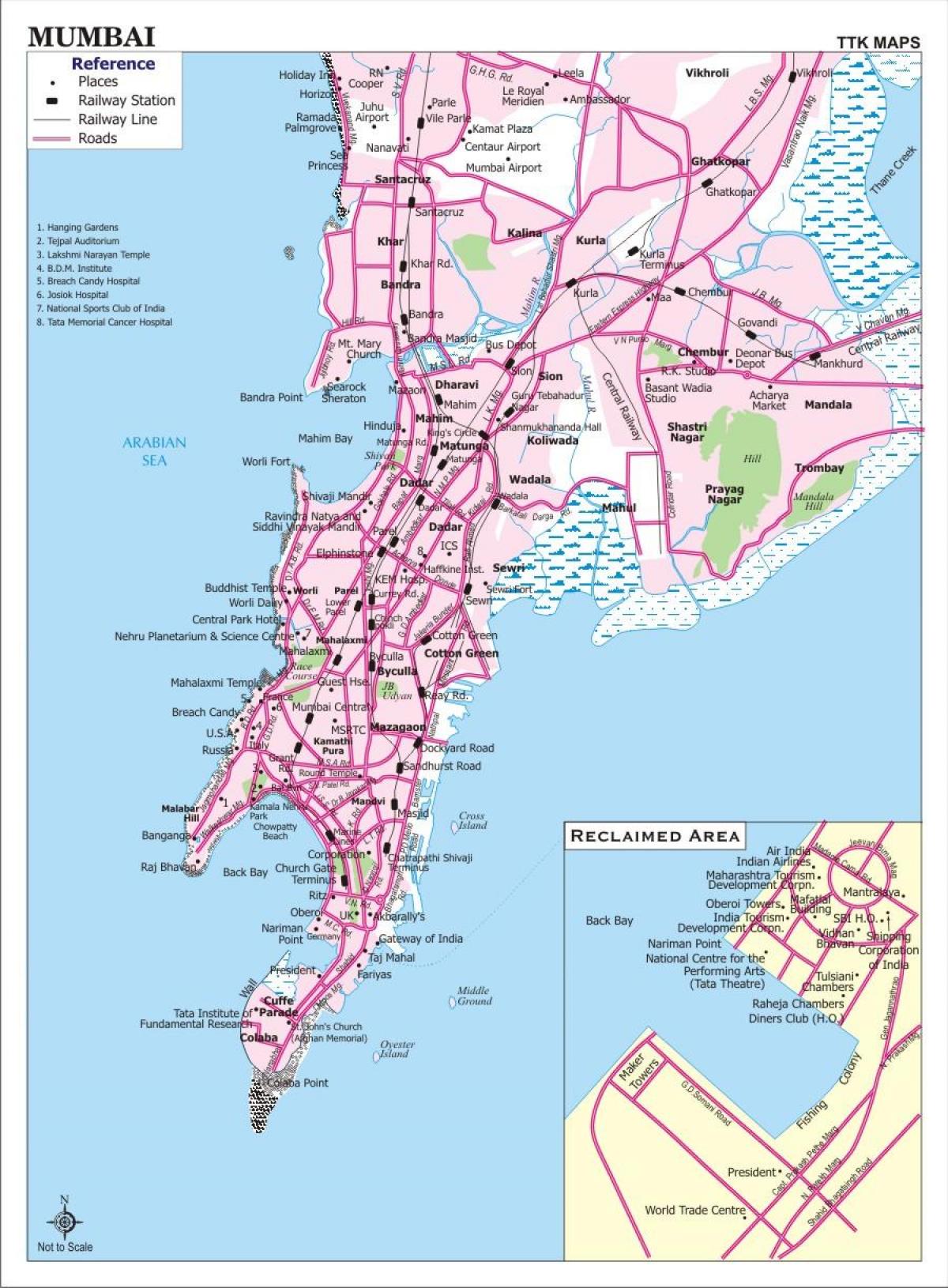 Mumbai autobús mapa de rutes