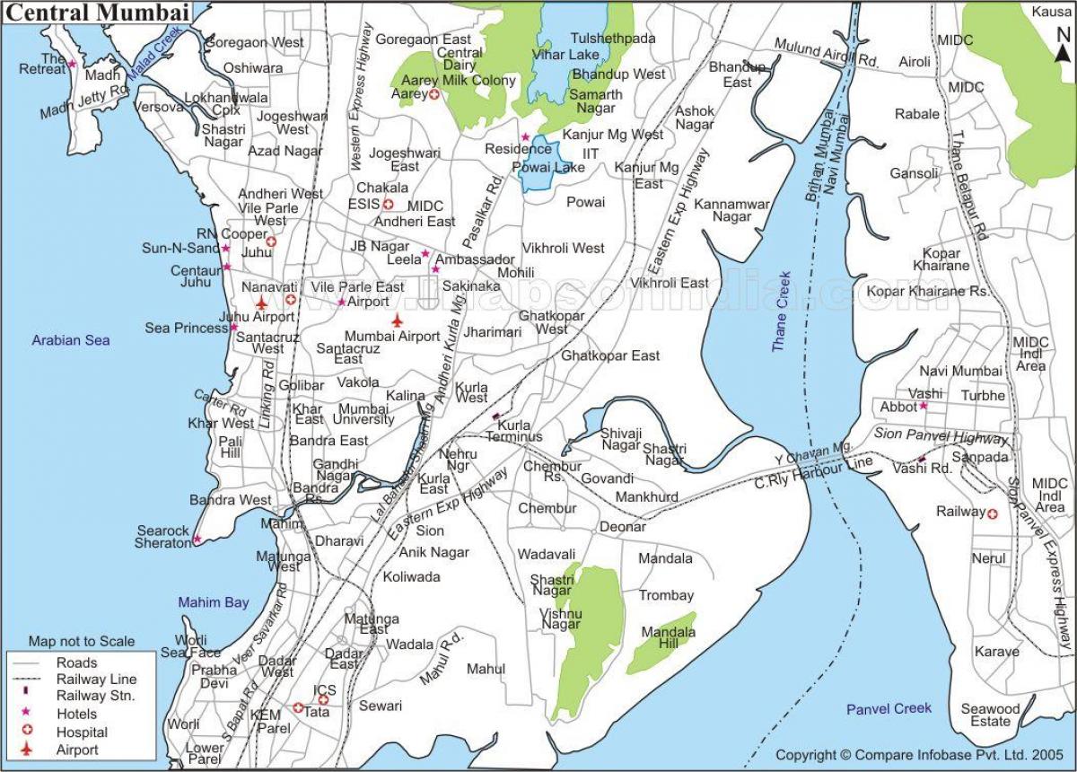 mapa del centre de Mumbai