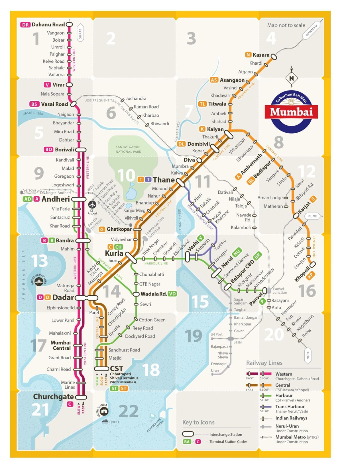 occidental de la línia de mapa de Mumbai