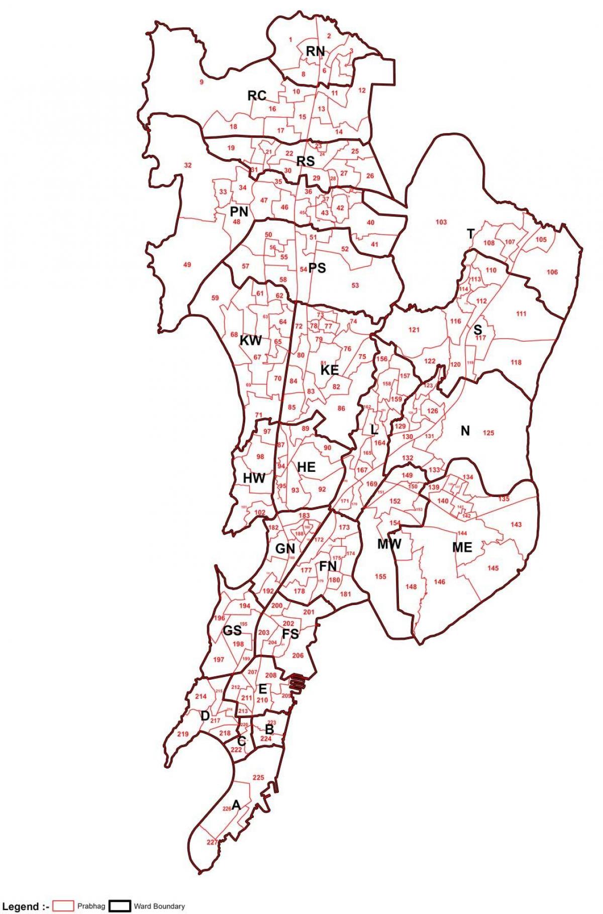 Mumbai mapa de la zona savi