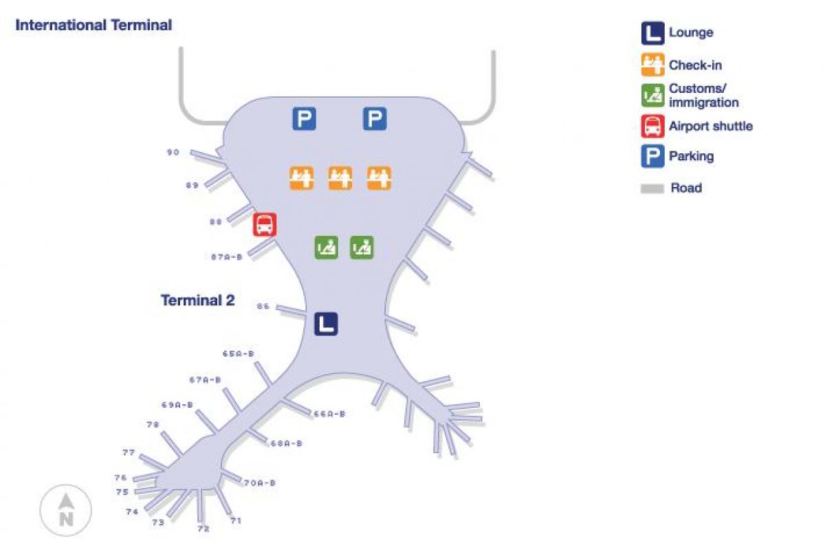 la terminal 2 de l'aeroport de Mumbai mapa