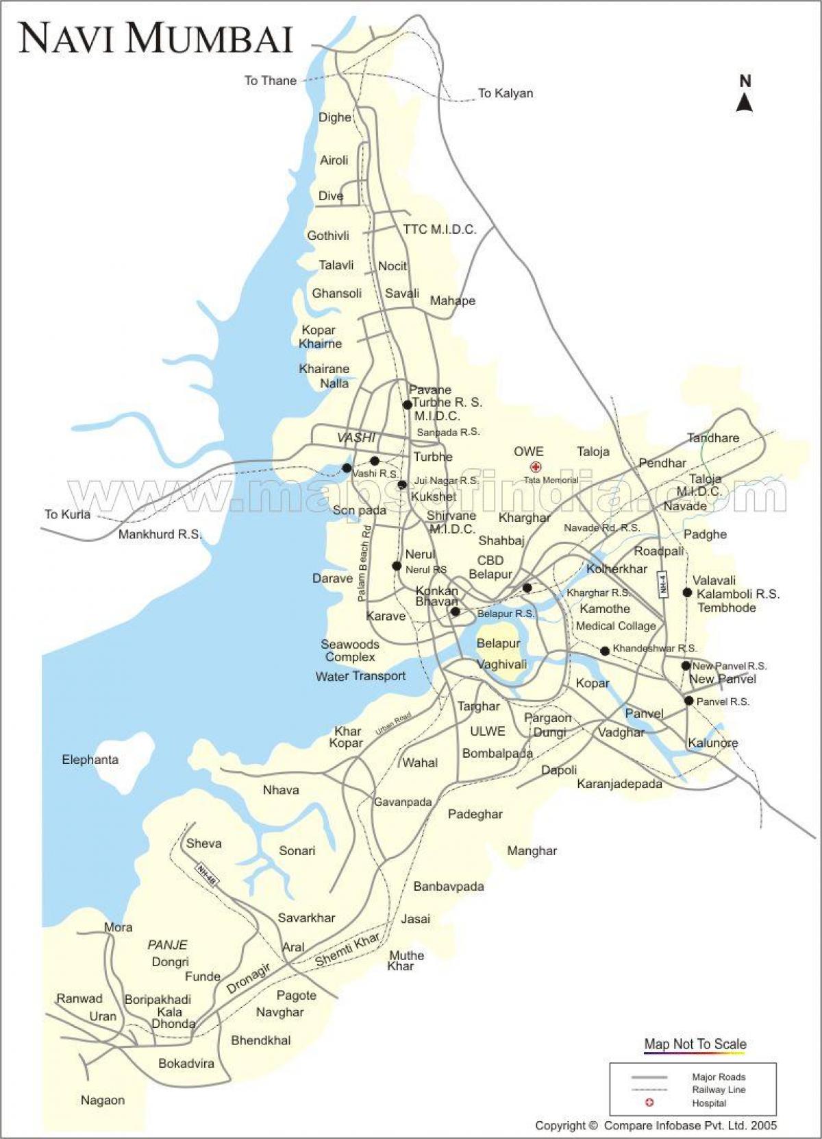 mapa de la nova Mumbai