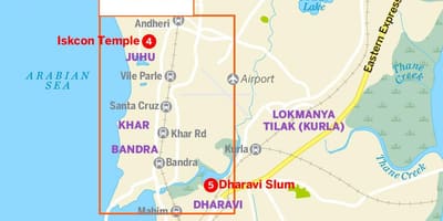 Mapa de la gran Mumbai