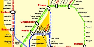 Mumbai central de la línia estacions mapa