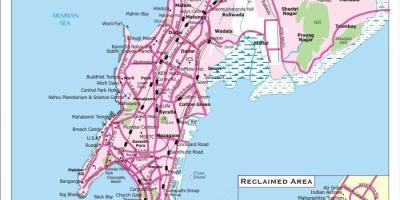 Mapa de carreteres de Mumbai ciutat