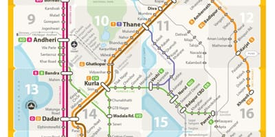Occidental de la línia de mapa de Mumbai